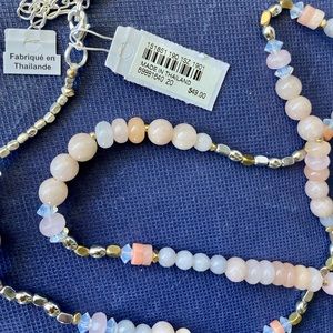 Chico’s long pink beaded necklace NWT